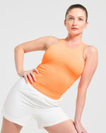 Run Ruched Tank - Vibrant Apricot