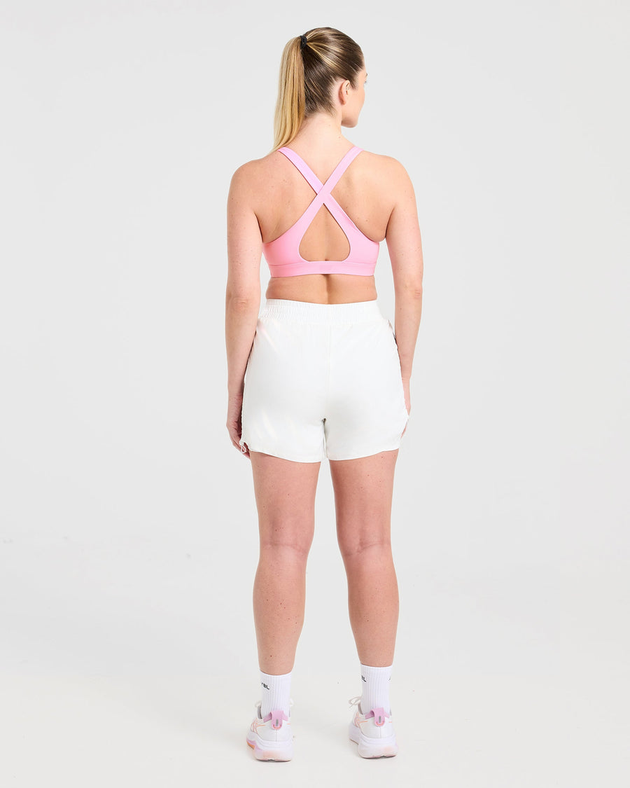 Run Cross Back Sports Bra - Spring Rose