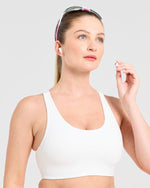 Run Cross Back Sports Bra - Blanc