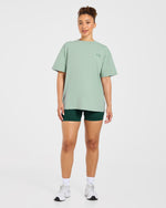 AYBL Strength Club Oversized T Shirt - Dark Sage