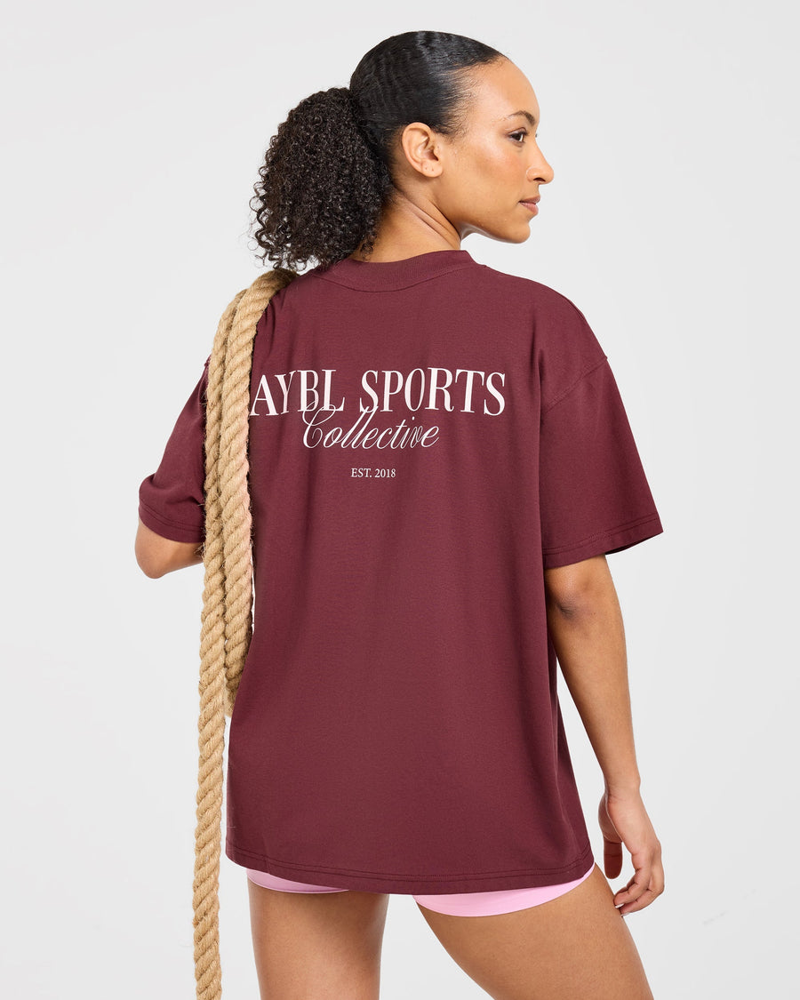 Sports Collective Oversized T Shirt - Rouge Wine