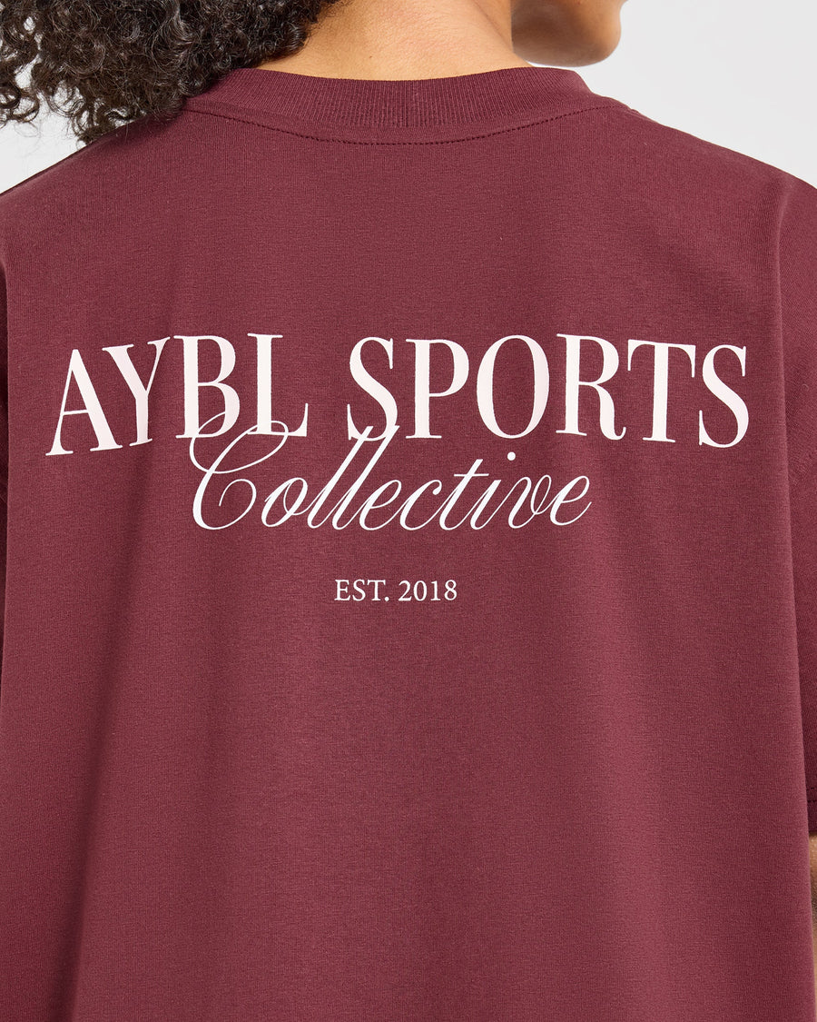 Sports Collective Oversized T Shirt - Rouge Wine