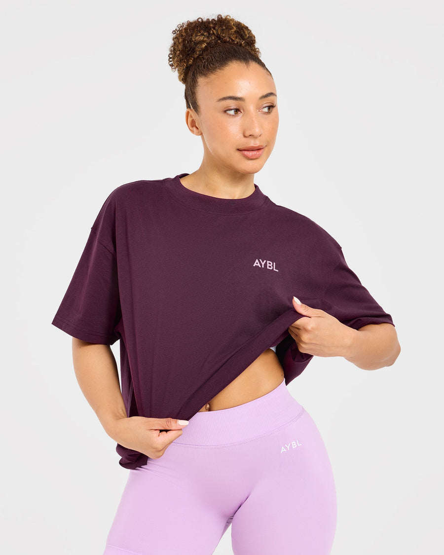 Lift Graphic Oversized T Shirt - Plum