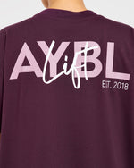 Lift Graphic Oversized T Shirt - Plum