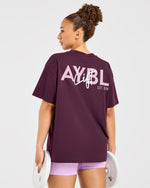 Lift Graphic Oversized T Shirt - Plum