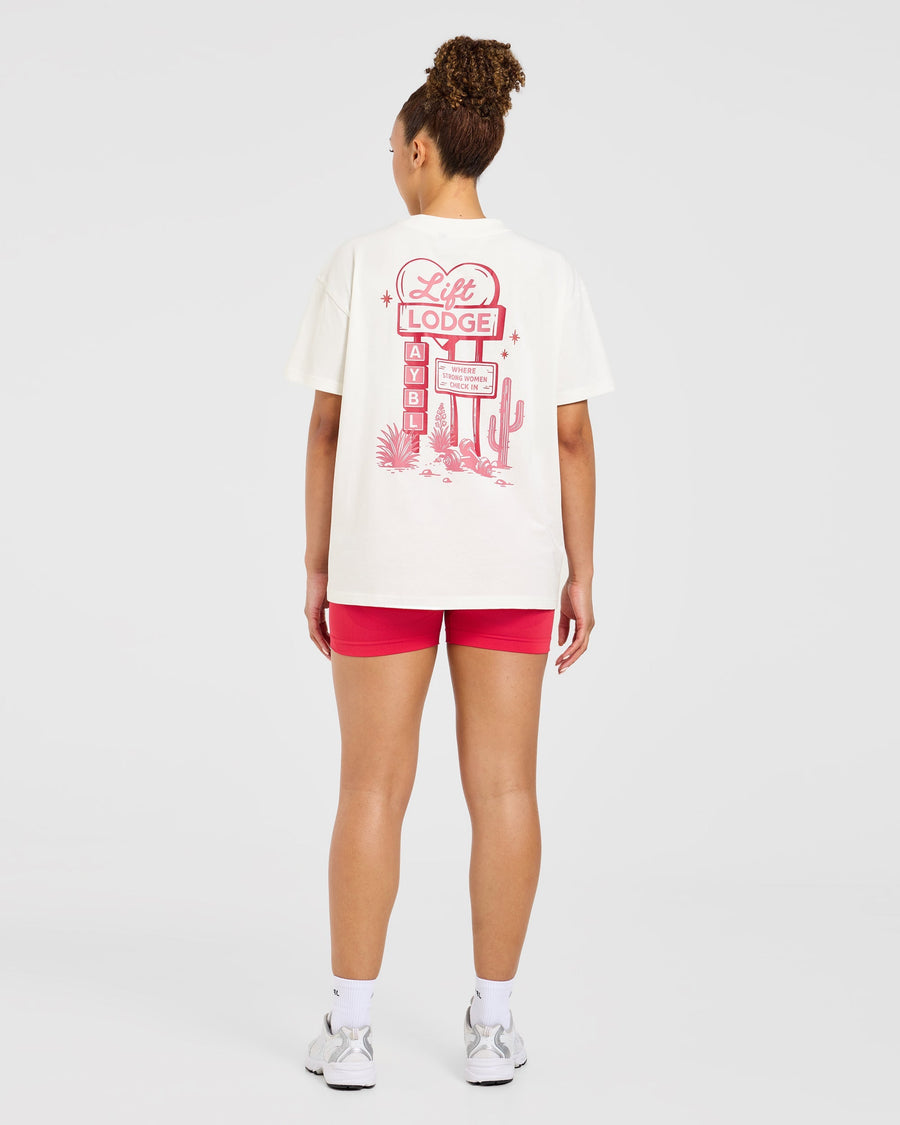 AYBL Lift Lodge Oversized T Shirt - Off Blanc