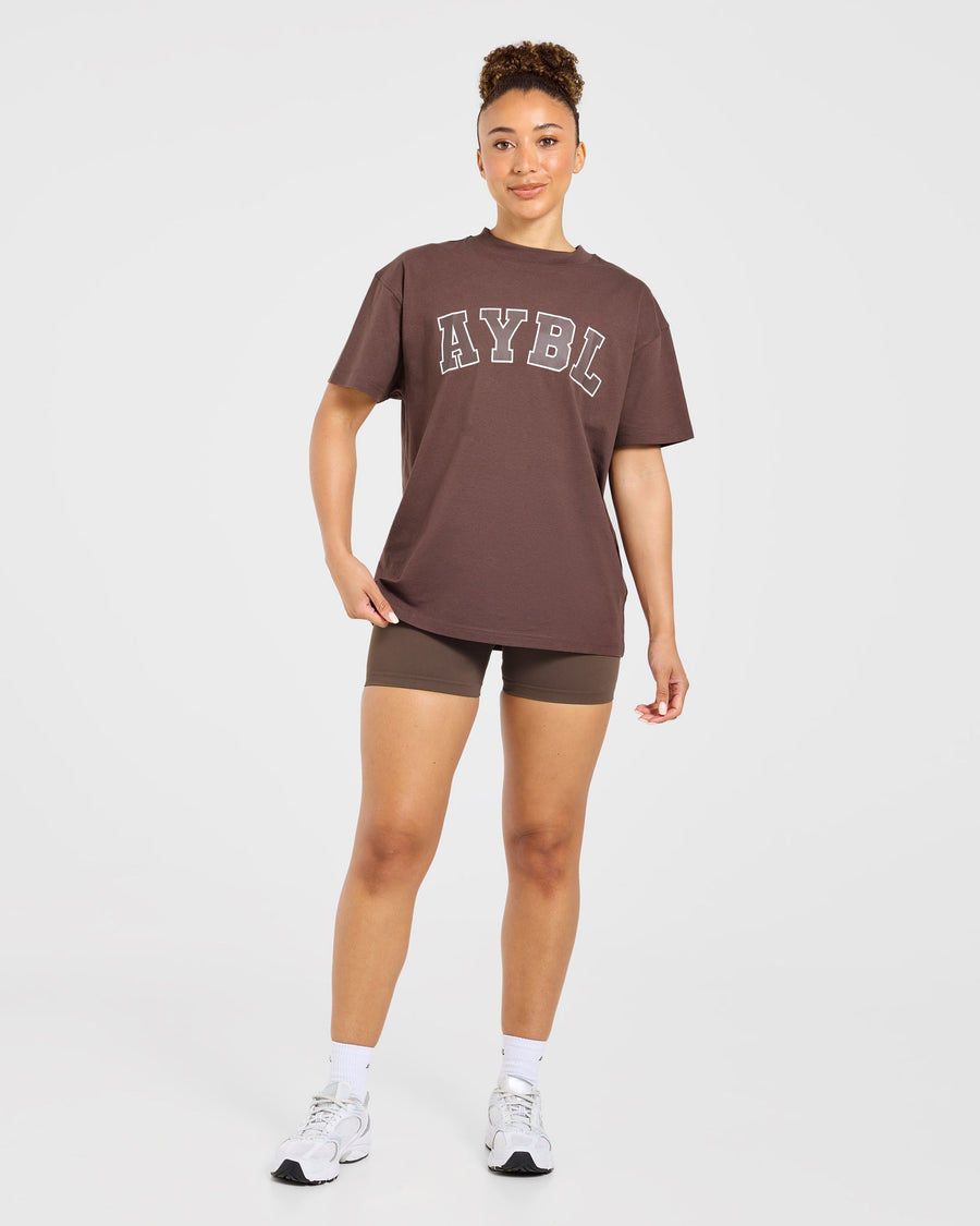 Varsity 2.0 Oversized T Shirt - Marron