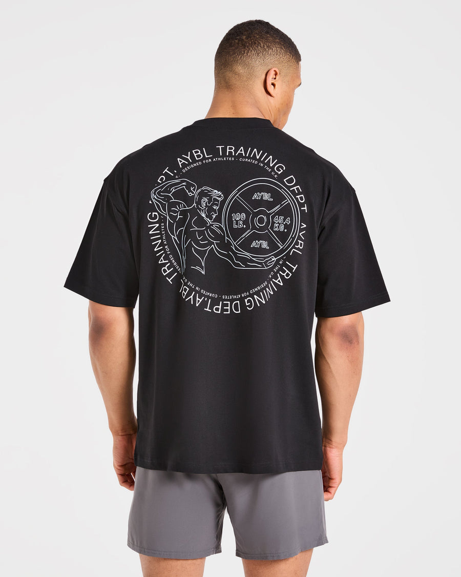 Training Dept. Illustration Oversized T Shirt - Noir