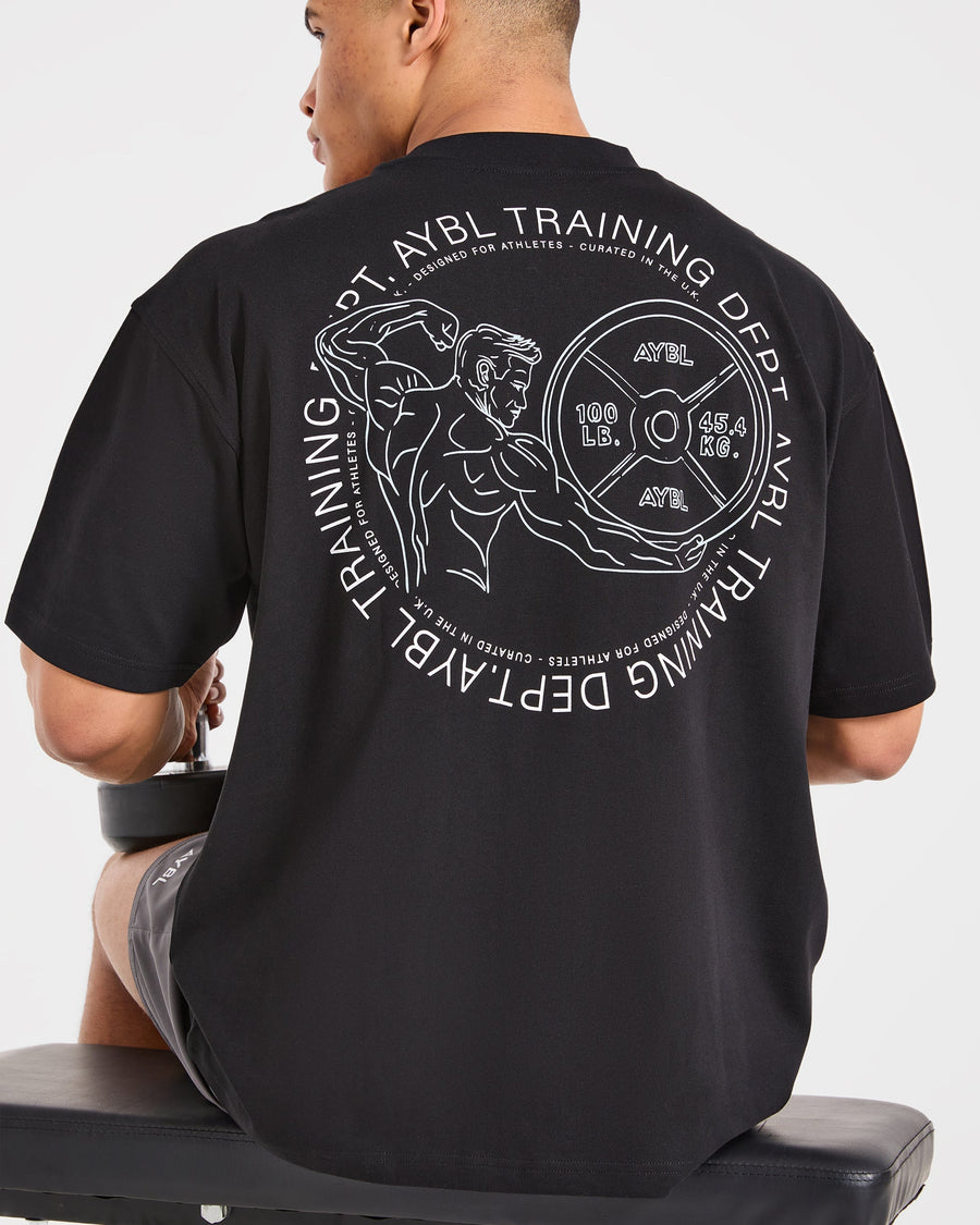 Training Dept. Illustration Oversized T Shirt - Noir
