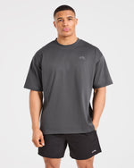 Training Dept. Illustration Oversized T Shirt - Charcoal