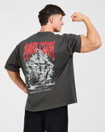 Lift Forge Oversized T Shirt - Charcoal/Rouge