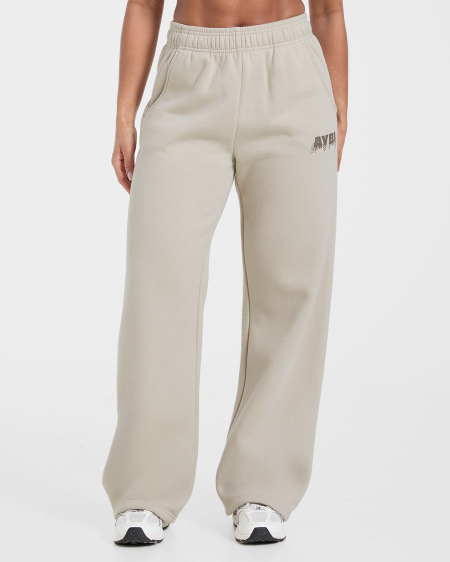 Sports Society Oversized Straight Leg Joggers - Sand