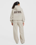 Sports Society Oversized Straight Leg Joggers - Sand