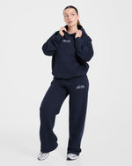Sports Society Oversized Straight Leg Joggers - Navy