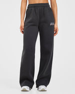 Sports Society Oversized Straight Leg Joggers - Charcoal