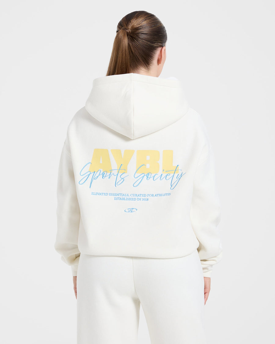 Sports Society Oversized Hoodie - Off Blanc