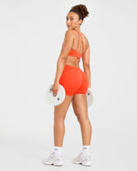 Enhance Seamless One Shoulder Sports Bra - Summer Orange