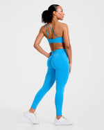 Enhance Seamless One Shoulder Sports Bra - Summer Cobalt