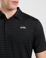Classic Stripe Polo - Noir