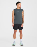Run Slim Tank - Slate Bleu