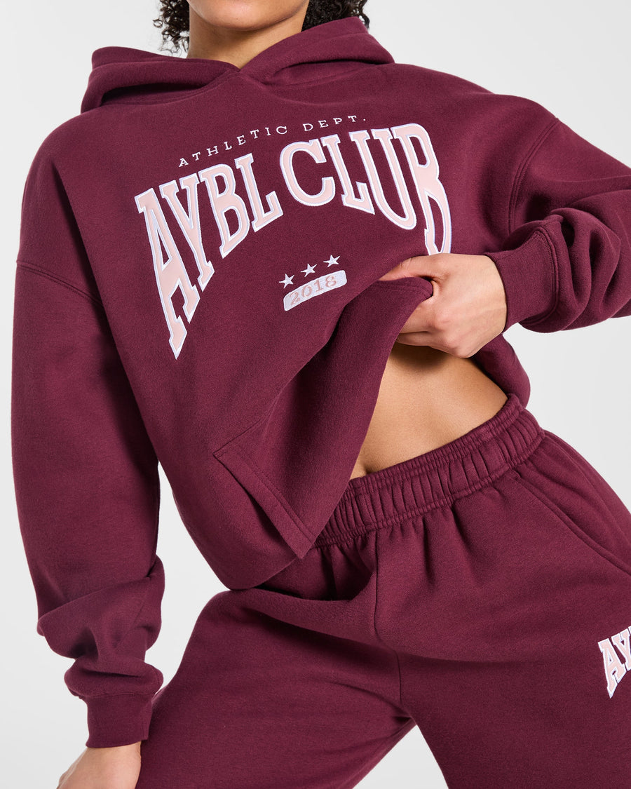 AYBL Club Oversized Hoodie - Burgundy/Rose
