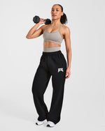 AYBL Club Oversized Straight Leg Joggers - Noir