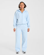 Lifestyle Oversized Zip Up Hoodie - Spring Bleu