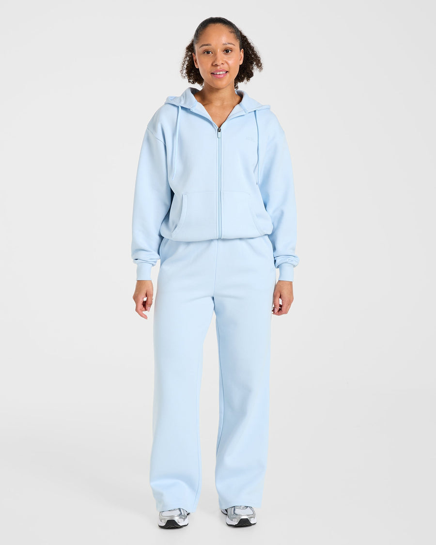 Lifestyle Oversized Zip Up Hoodie - Spring Bleu