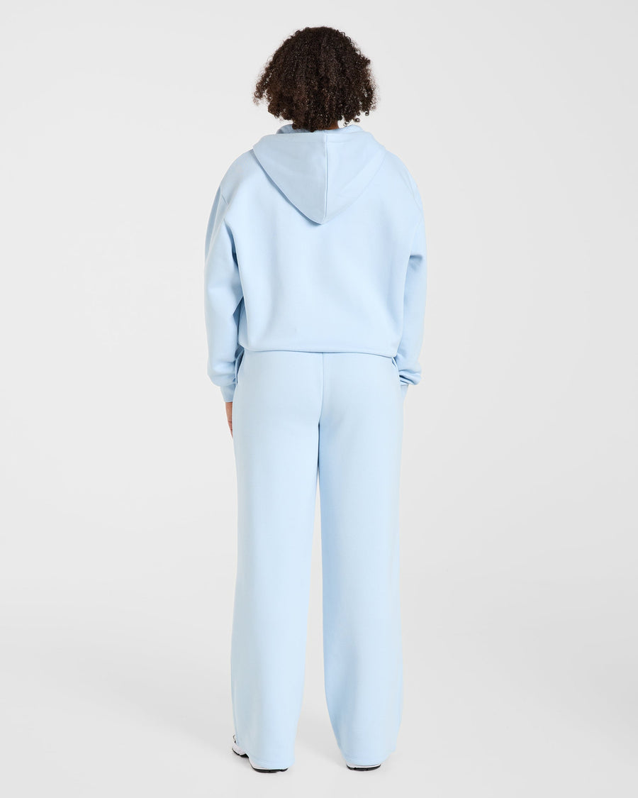 Lifestyle Oversized Zip Up Hoodie - Spring Bleu