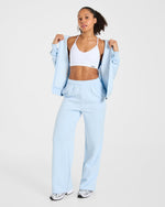 Lifestyle Oversized Zip Up Hoodie - Spring Bleu