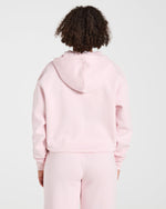 Lifestyle Oversized Zip Up Hoodie - Pastel Rose