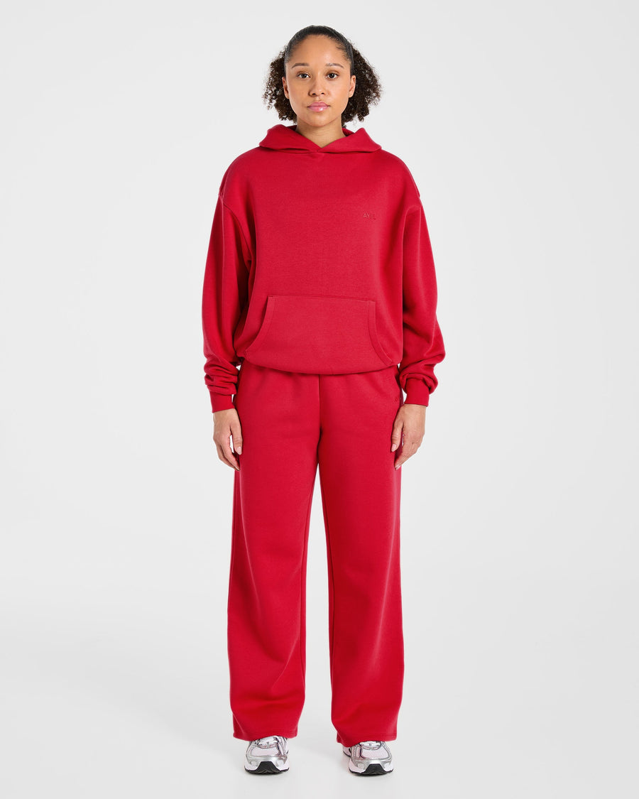Lifestyle Oversized Hoodie - Rouge