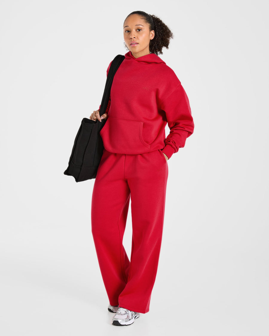 Lifestyle Oversized Hoodie - Rouge