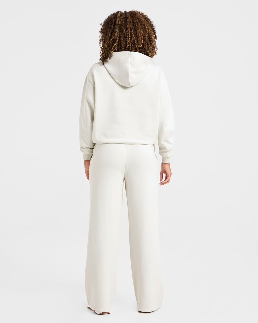 Lifestyle Oversized Straight Leg Joggers - Off Blanc