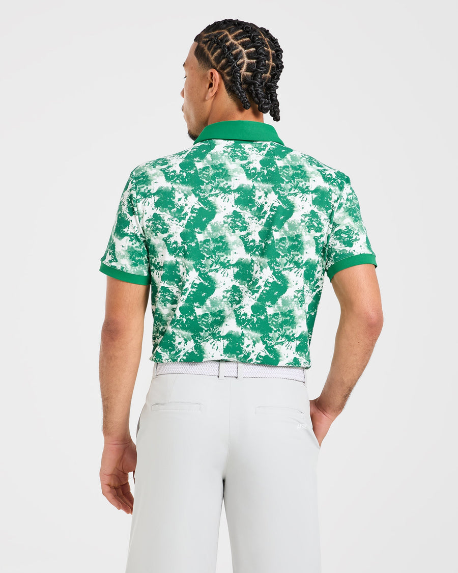 Precision Splatter Polo - Rye Vert/Crème