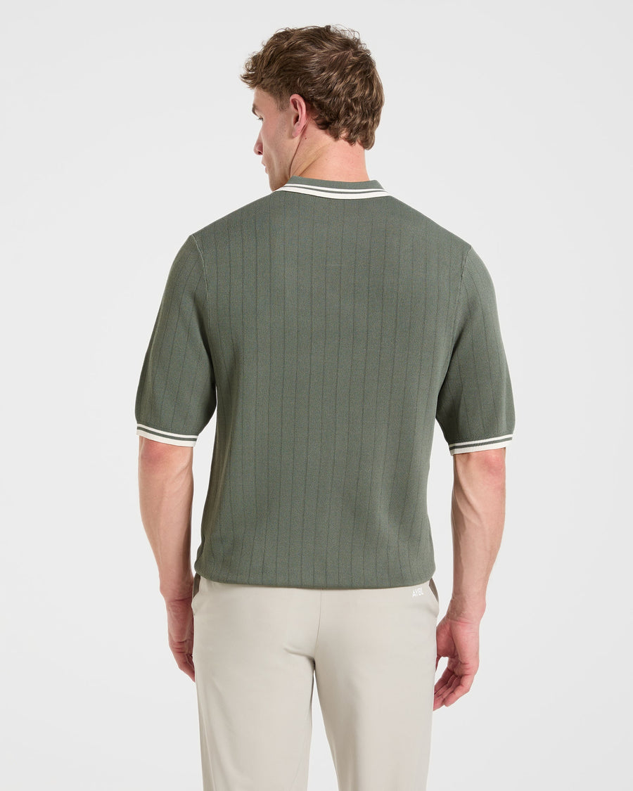 Classic Knitted Polo - Hillside Vert