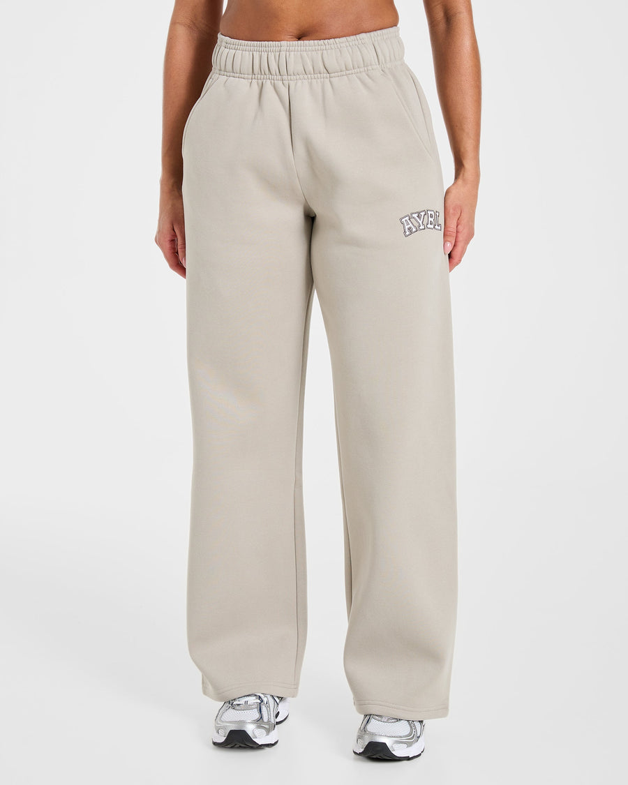 Varsity 2.0 Oversized Straight Leg Joggers - Taupe