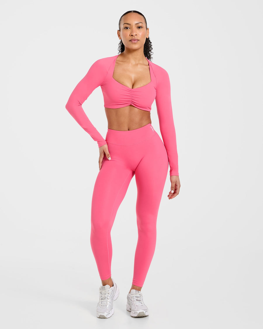 Physique Long Sleeve Crop Top - Roseberry Rose