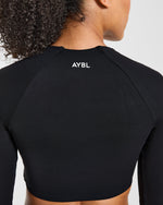 Physique Long Sleeve Crop Top - Noir