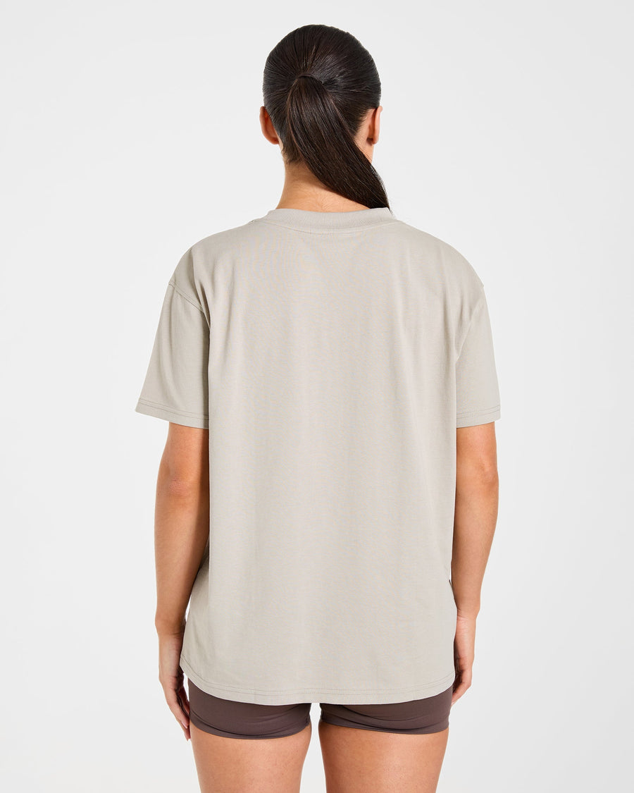 Varsity 2.0 Oversized T Shirt - Taupe