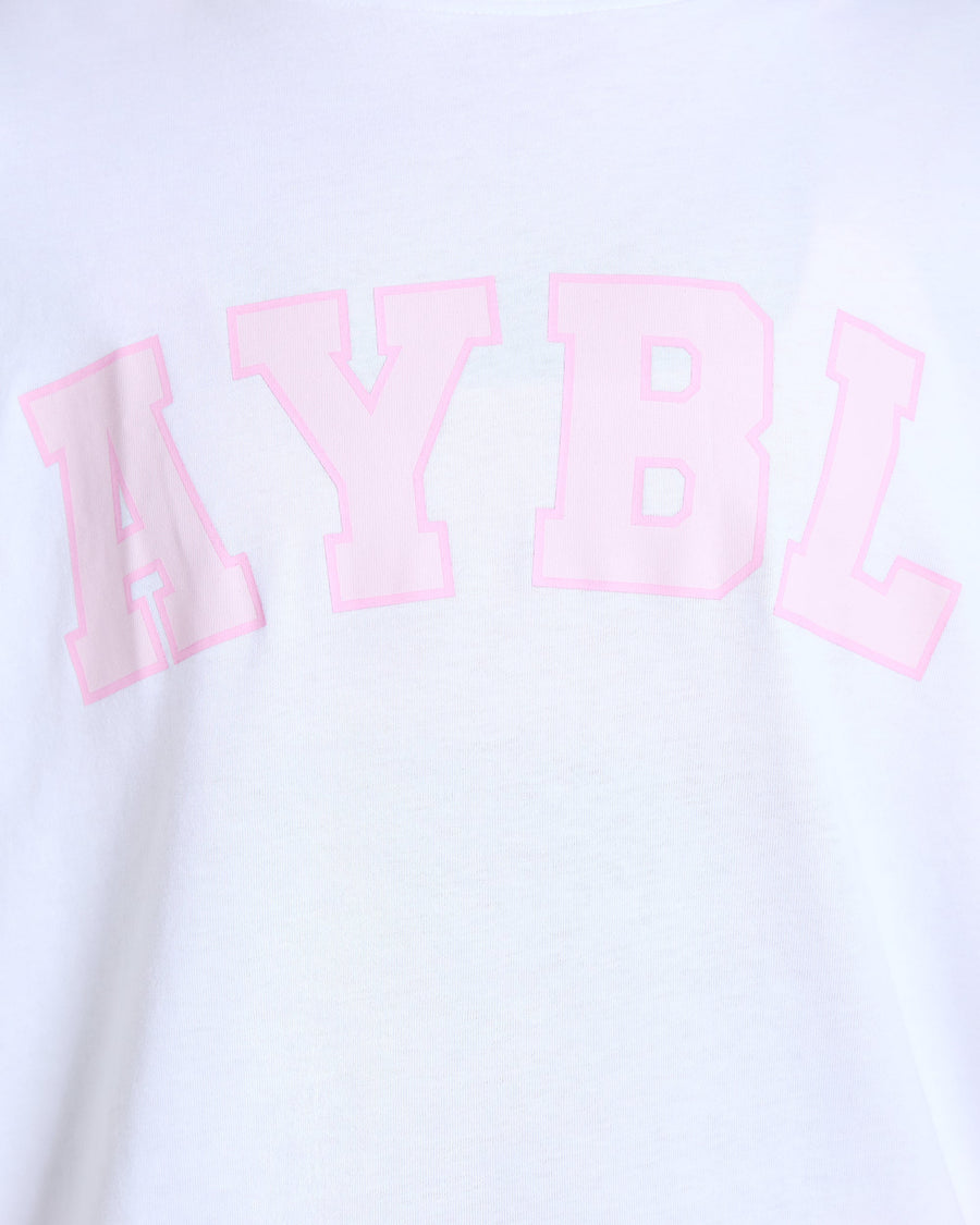 Varsity 2.0 Oversized T Shirt - Blanc/Rose