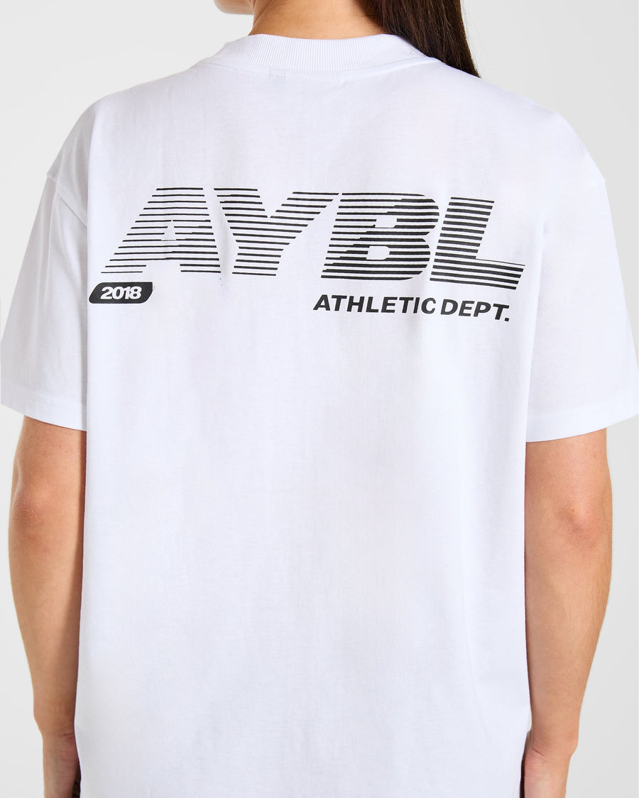 Athletics Department Oversized T Shirt - Blanc