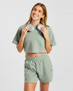 Waffle Shorts - Sage Vert