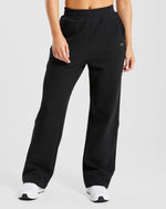 Waffle Straight Leg Joggers - Noir