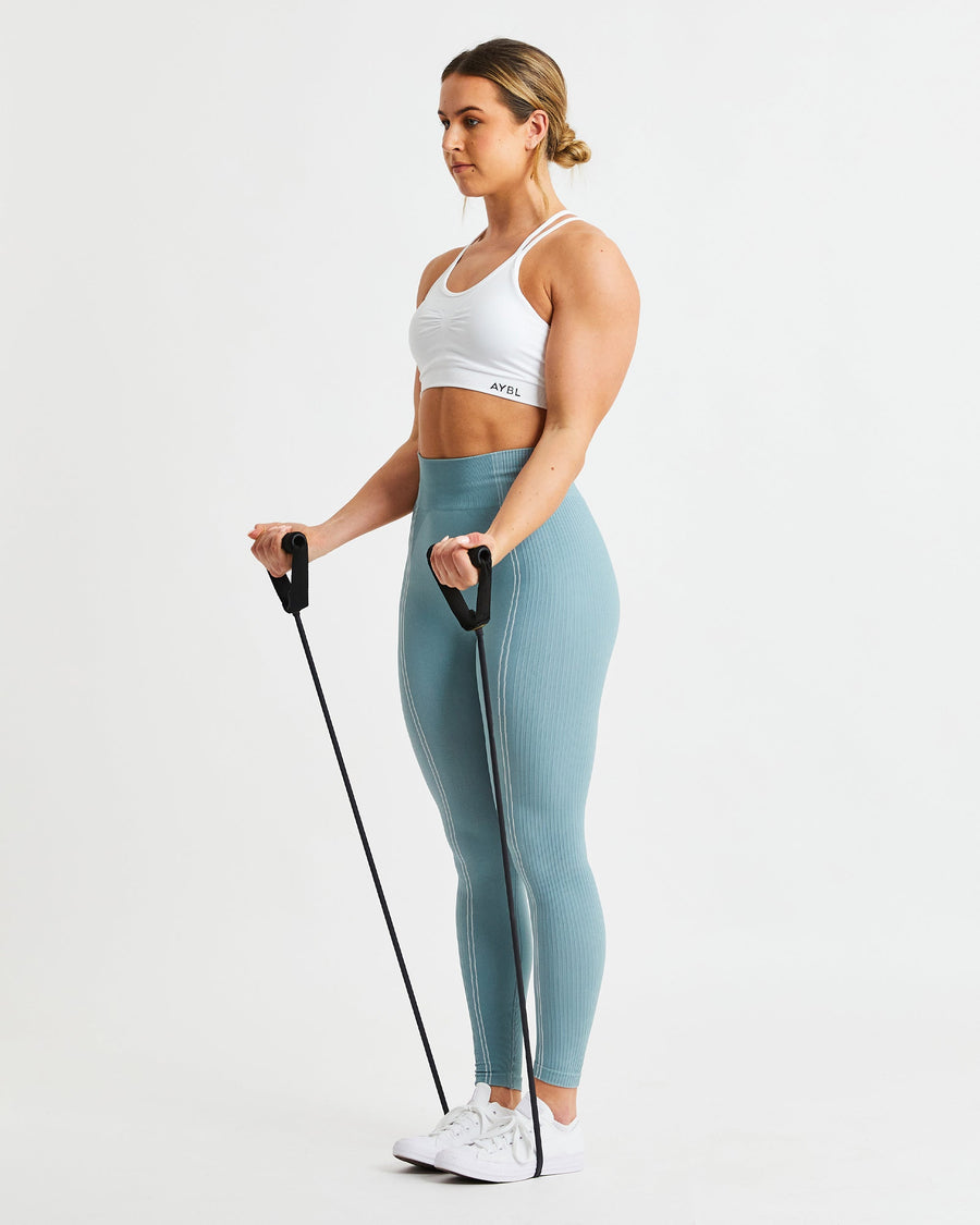 Essential Seamless Ruched Sports Bra - Blanc