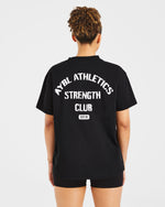 Athletics Strength Club Oversized T Shirt - Noir