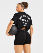 Athletics Strength Club Oversized T Shirt - Noir