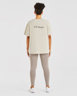 Be Good To Yourself Oversized T Shirt - Beige/Brun