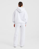 Varsity Embroidered Oversized Hoodie - Heather Grey