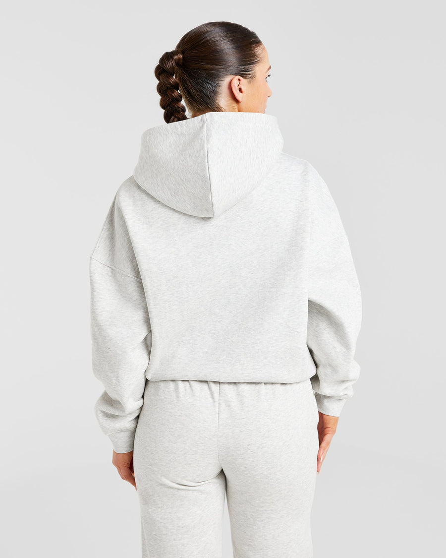 Varsity Graphic Oversized Hoodie - Gris Marl